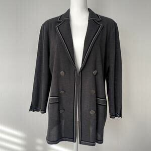 MISOOK Black&Gray Knitted Jacket Blazer XL